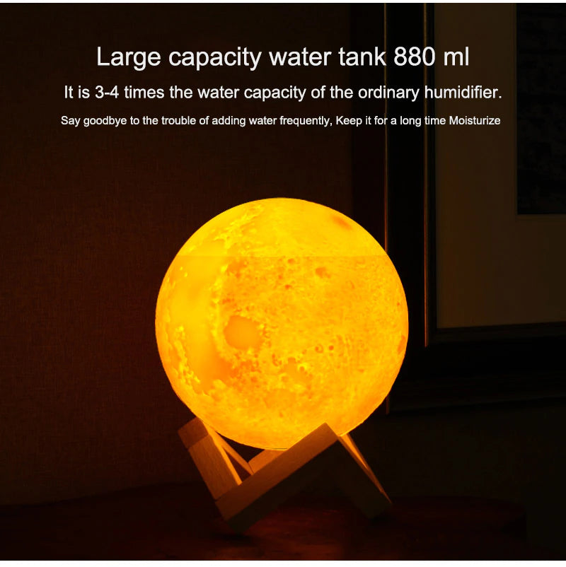 "Magical Moonlight Humidifier: Enhance Your Room with Soothing Mist and Soft Moonlight Glow - USB Charging, 880ML Capacity"