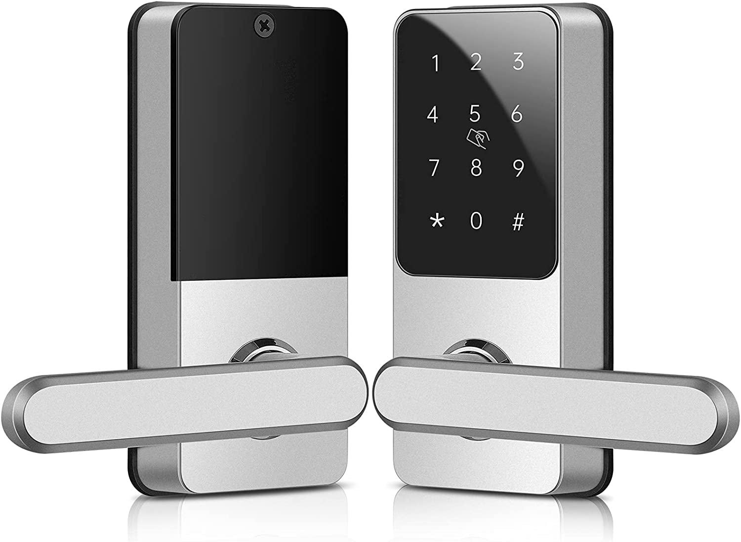 "Upgrade Your Home Security with Our Smart Lever Door Lock - Touchscreen Keypad, Keyless Entry, Auto-Locking - Alexa & Google Assistant Compatible! (Fits Right Handle Doors)"