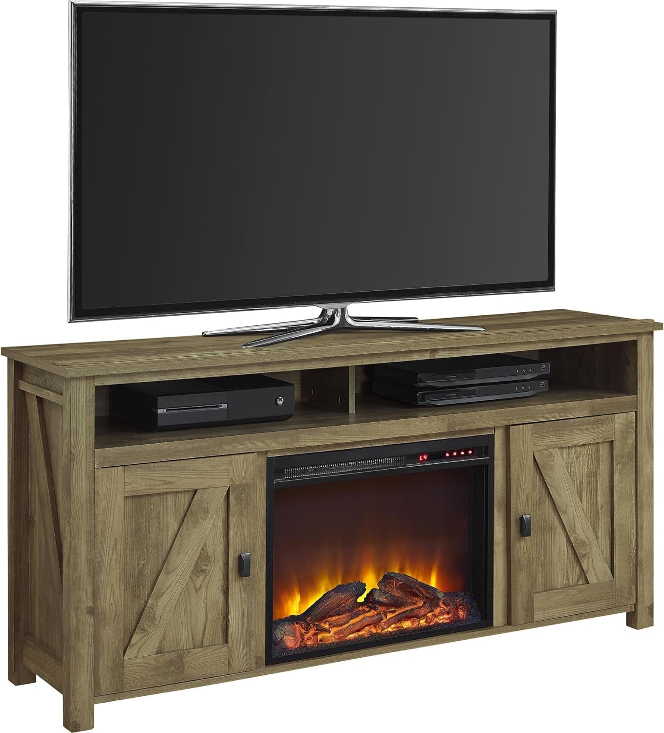 "Cozy Farmington Electric Fireplace TV Console - Perfect for Tvs up to 60" - Natural Beauty at Its Finest"